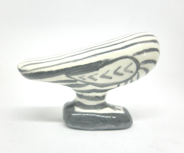 Miniature Picasso inspired ceramic sculpture - owl E