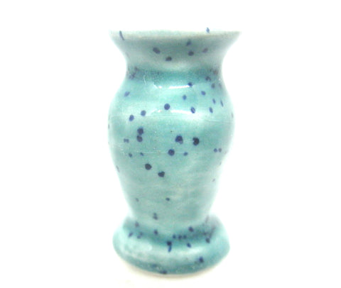 Miniature tall ceramic vase - speckled green