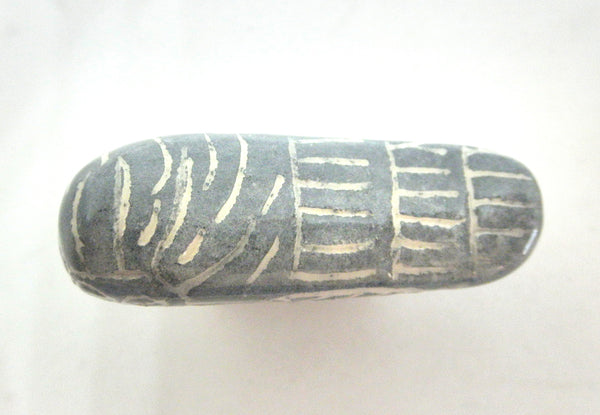 Miniature Picasso inspired ceramic sculpture - dark owl F