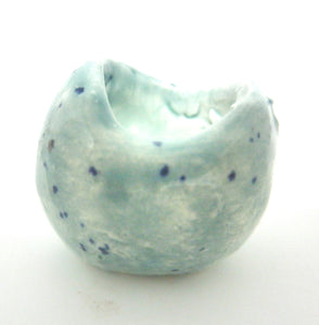 Miniature ceramic free form planter - Speckled green