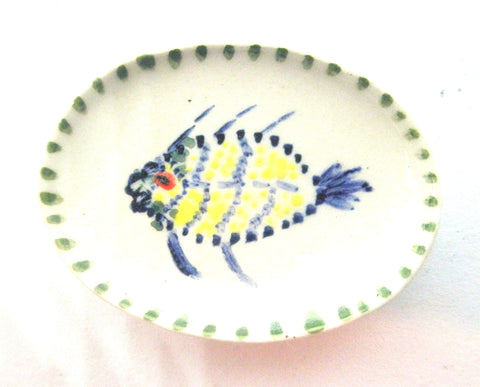 Miniature Picasso inspired ceramic dish - fish