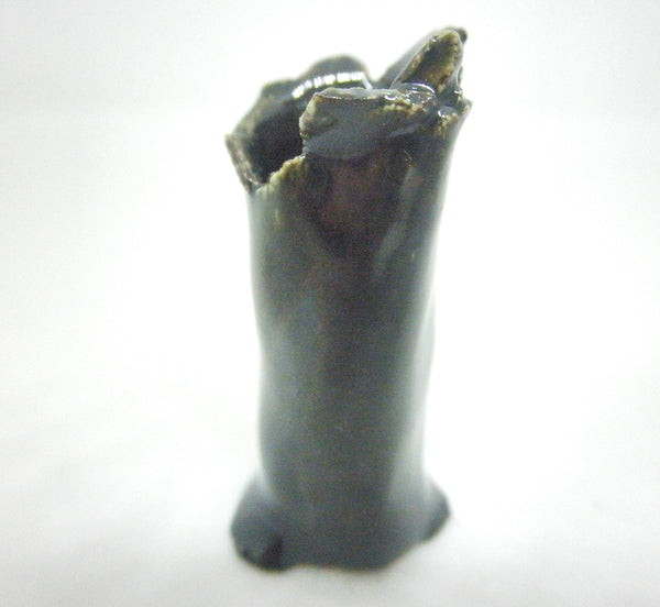 Miniature ceramic artistic vase deep black