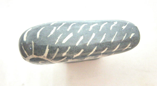 Miniature Picasso inspired ceramic sculpture - dark owl G