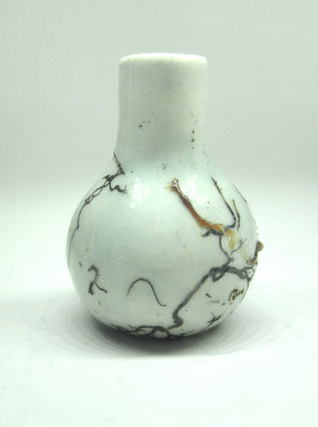 Miniature ceramic vase with hair decoration on celadon - d