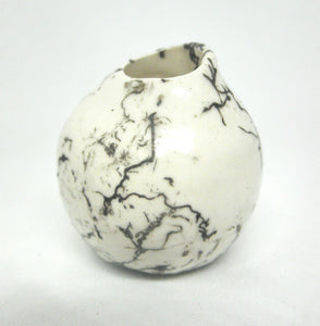 Dollhouse Miniature ceramic gourd shaped vase with hair decoration-B