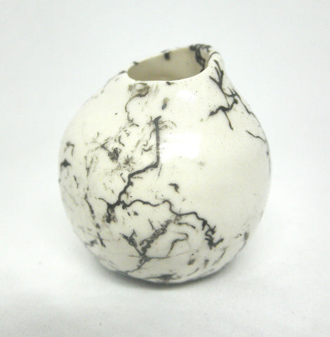 Dollhouse Miniature ceramic gourd shaped vase with hair decoration-B