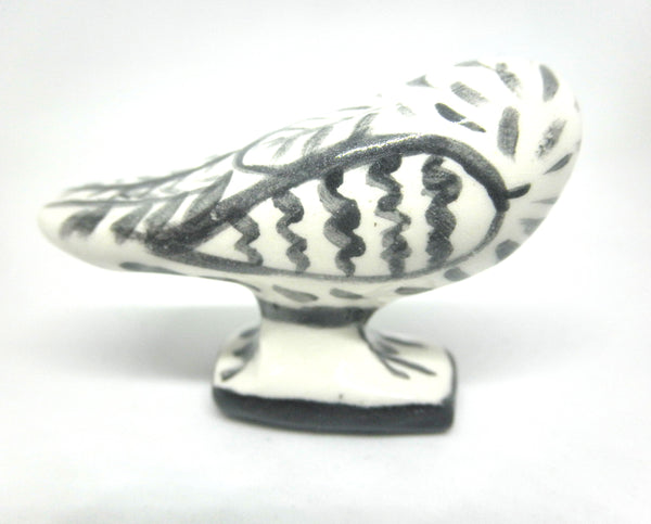 Miniature Picasso inspired ceramic sculpture -  owl E