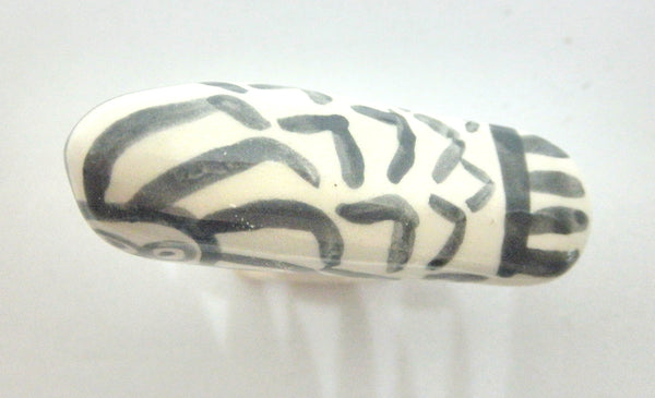 Miniature Picasso inspired ceramic sculpture -  owl D