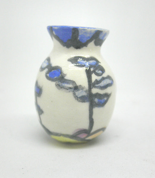 Miniature ceramic vase stained glass look