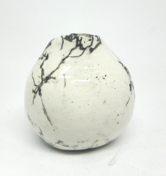 Dollhouse Miniature ceramic gourd shaped vase with hair decoration-B
