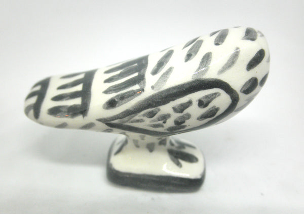 Miniature Picasso inspired ceramic sculpture -  owl B