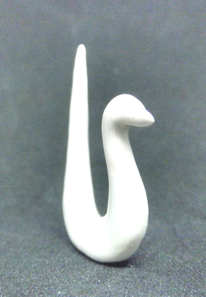 Miniature ceramic figurine modern stylized white bird