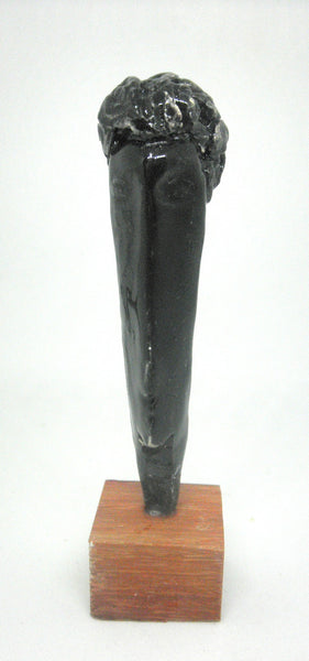 Miniature Modigliani inspired ceramic modern sculpture in black