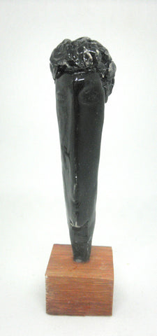 Miniature Modigliani inspired ceramic modern sculpture in black
