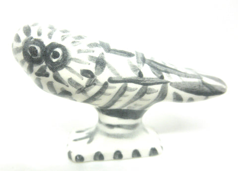 Miniature Picasso inspired ceramic sculpture -  owl H