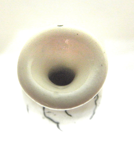 Miniature ceramic small vase with hair decoration - A