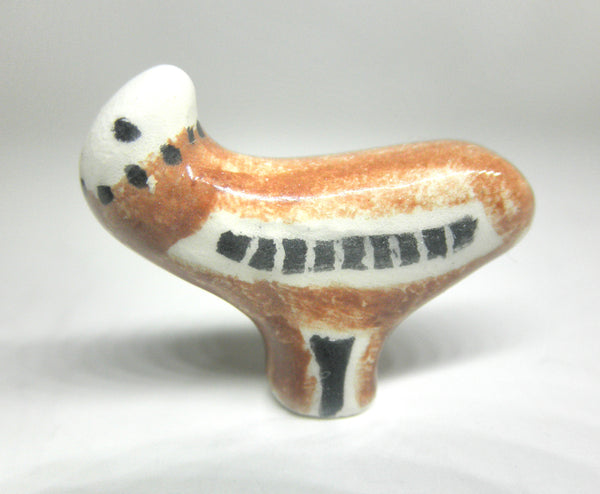 Miniature ceramic figurine stylized eagle brown