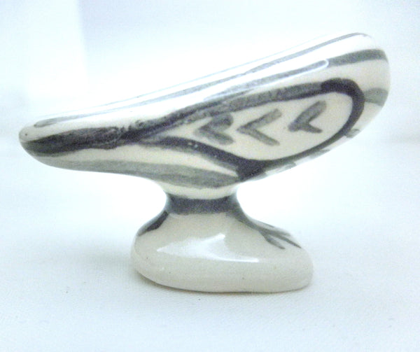 Miniature Picasso inspired ceramic sculpture - owl F