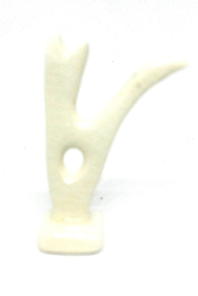 Miniature modern ceramic cat sculpture - white
