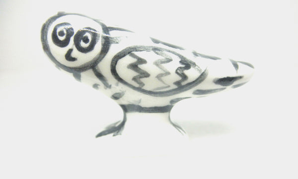 Miniature Picasso inspired ceramic sculpture - owl B