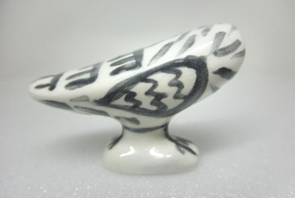 Miniature Picasso inspired ceramic sculpture - owl B