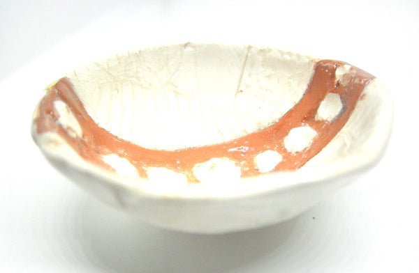 Miniature artist OOAK ceramic bowl with 2 colors clay