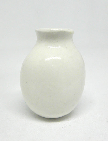 Dollhouse Miniature white vase with cat silhouette