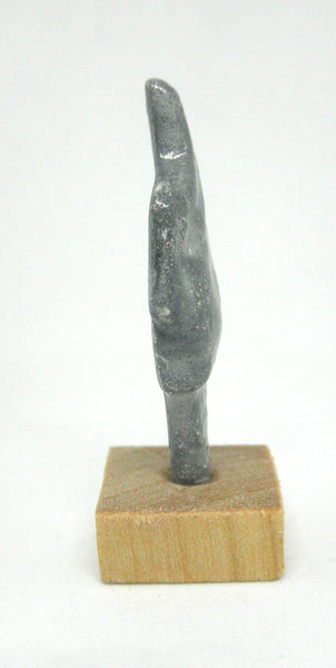 Miniature ceramic collector's profile sculpture - grey