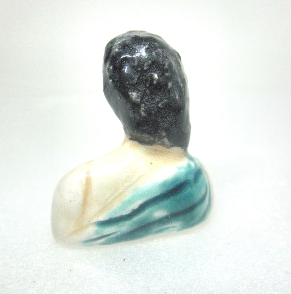 Miniature collector's art deco ceramic figurine woman bust