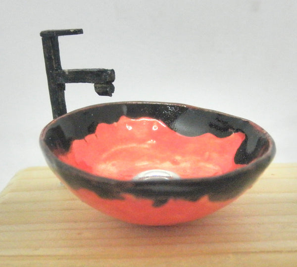 Vessel sink 1/12th red and black