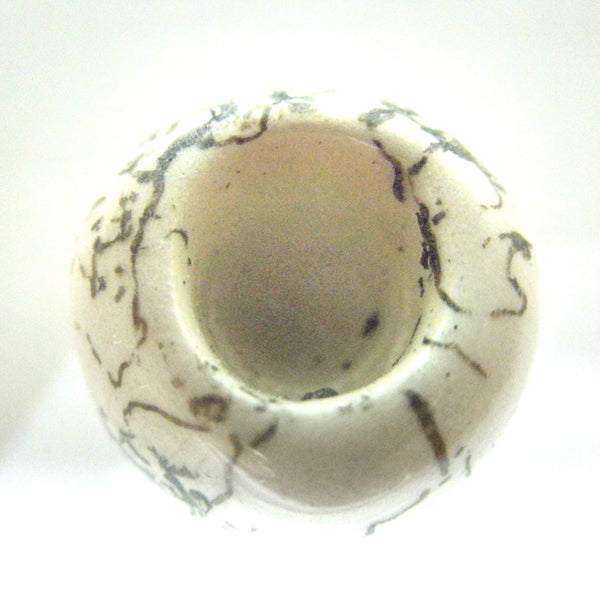 Miniature ceramic small vase with hair decoration - F
