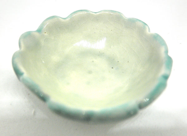 Miniature artist OOAK ceramic bowl with textured outside