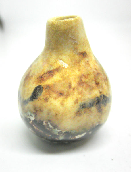 Dollhouse Miniature ceramic gourd shape vase - variegated brown