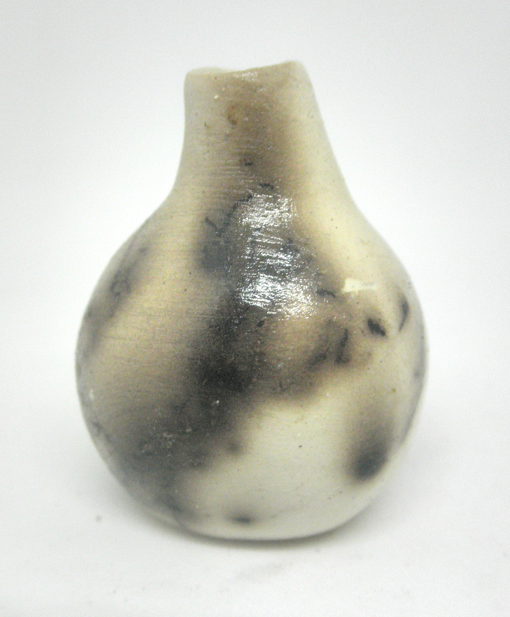 Dollhouse Miniature ceramic gourd shaped vase with hair decoration- D
