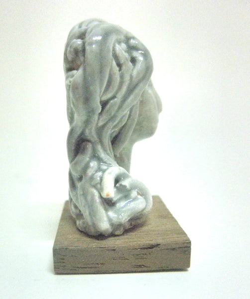 Miniature ceramic sculpture OOAK - Lady with long hair