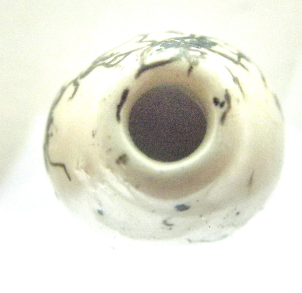 Miniature ceramic small vase with hair decoration - G