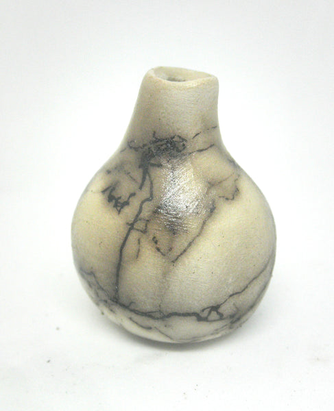 Dollhouse Miniature ceramic gourd shaped vase with hair decoration- D