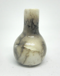 Miniature ceramic vase with hair decoration. #C