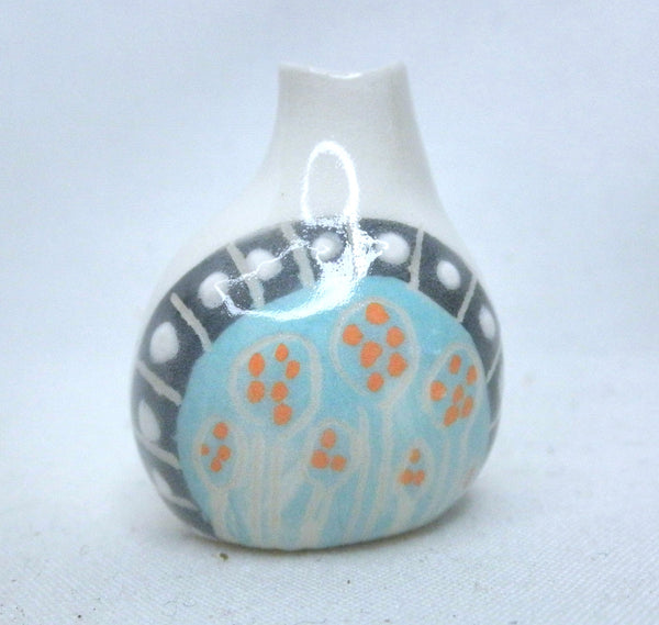Miniature vase black and teal