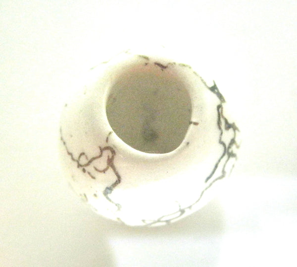 Miniature ceramic small vase with hair decoration - I