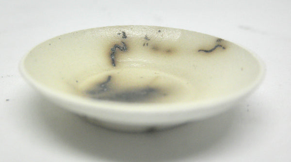 Miniature ceramic bowl with hair decoration. #A