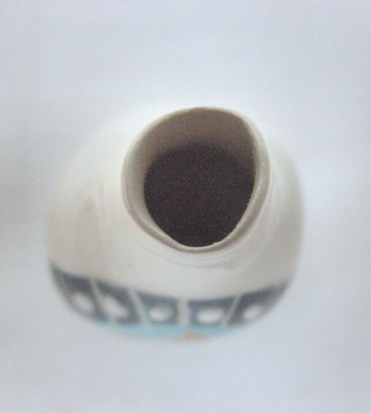 Miniature vase black and teal