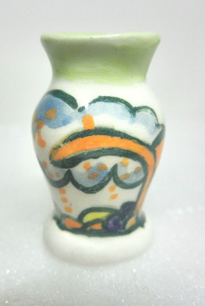 Miniature Clarisse Cliff inspired ceramic big vase