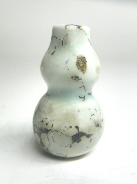 Miniature ceramic vase with hair decoration on celadon - F