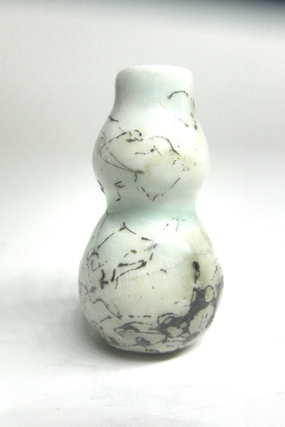 Miniature ceramic vase with hair decoration on celadon - F