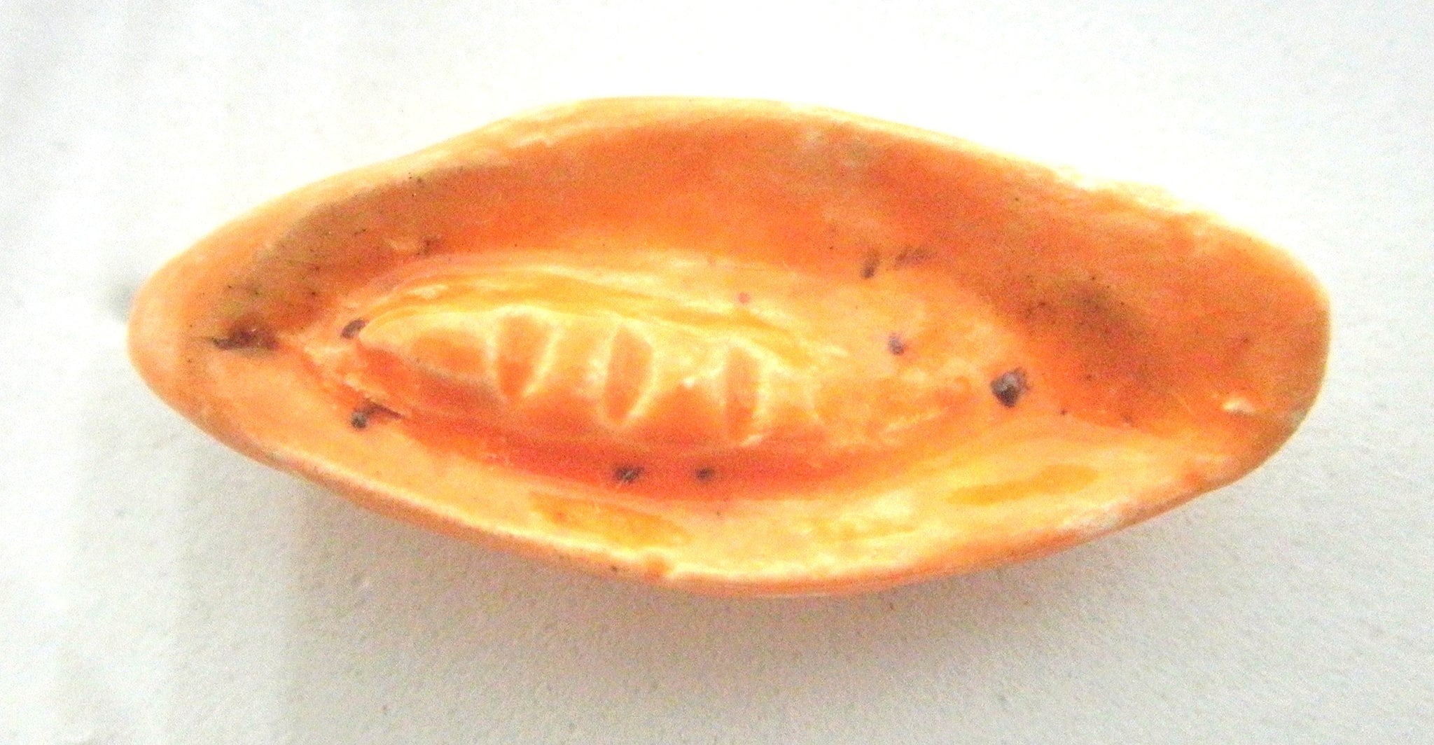 Miniature mid-century elongated ashtray - orange