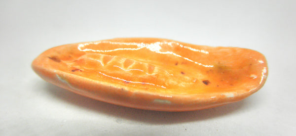Miniature mid-century elongated ashtray - orange
