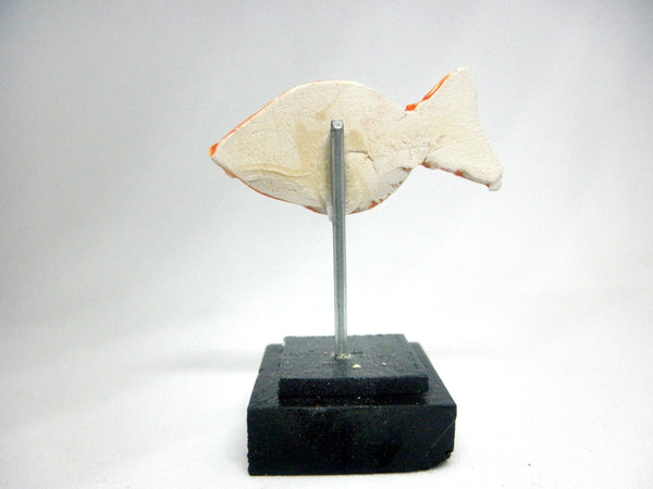 Miniature beach decor orange fish sculpture