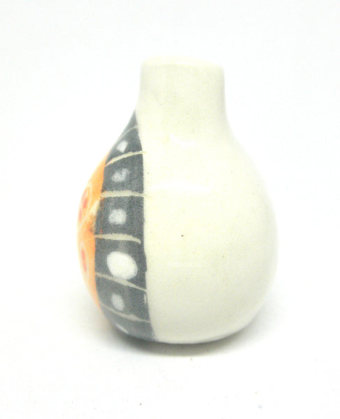 Miniature gourd vase black and orange