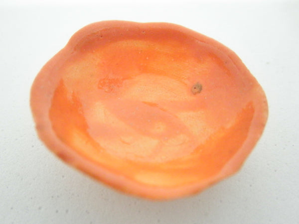Miniature ceramic bowl orange
